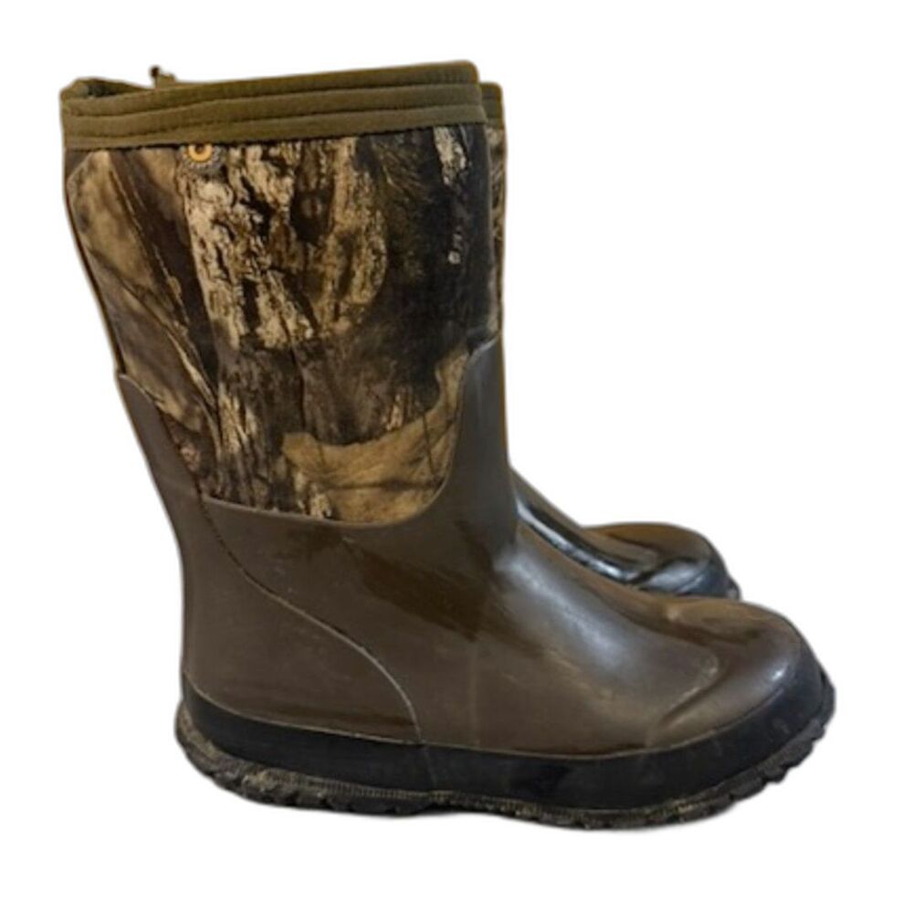 BOGS Kids Waterproof Boots Size 13 Camo Brown Hunting Rain Mud Boots